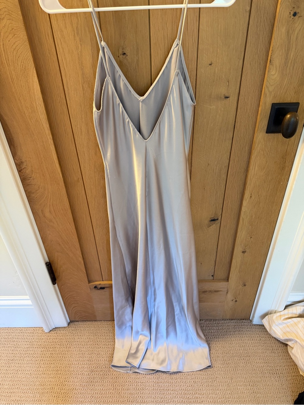 Zara Silver Satin Maxi Slip Dress - Picture 2 of 8